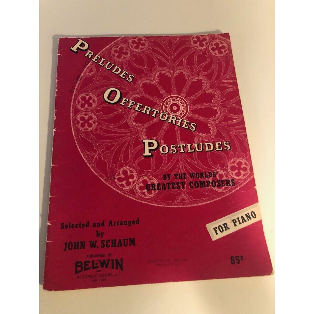 John W. Schaum "Preludes, Offertories, Postludes" For Piano Vintage sheet music